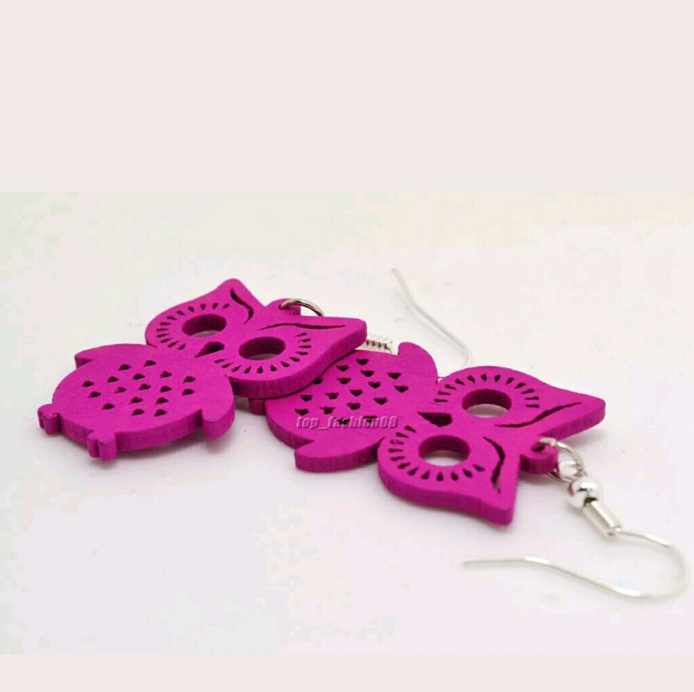 Handcrafted Wooden Owl Earrings
